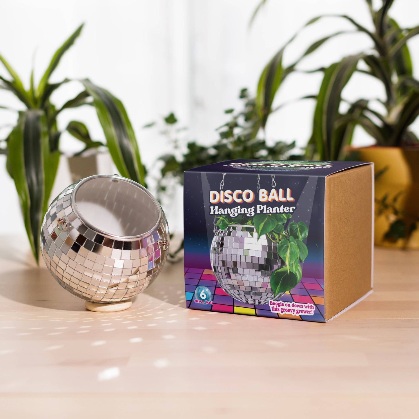 Disco Ball Hanging Planter (6in/15cm)