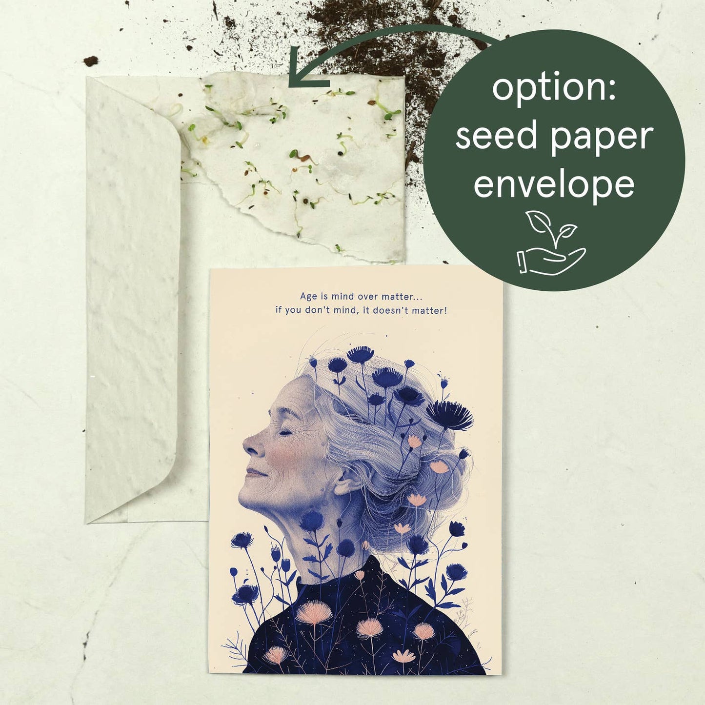 Age is mind over matter | Birthday Card | Female Birthday: Kraft paper