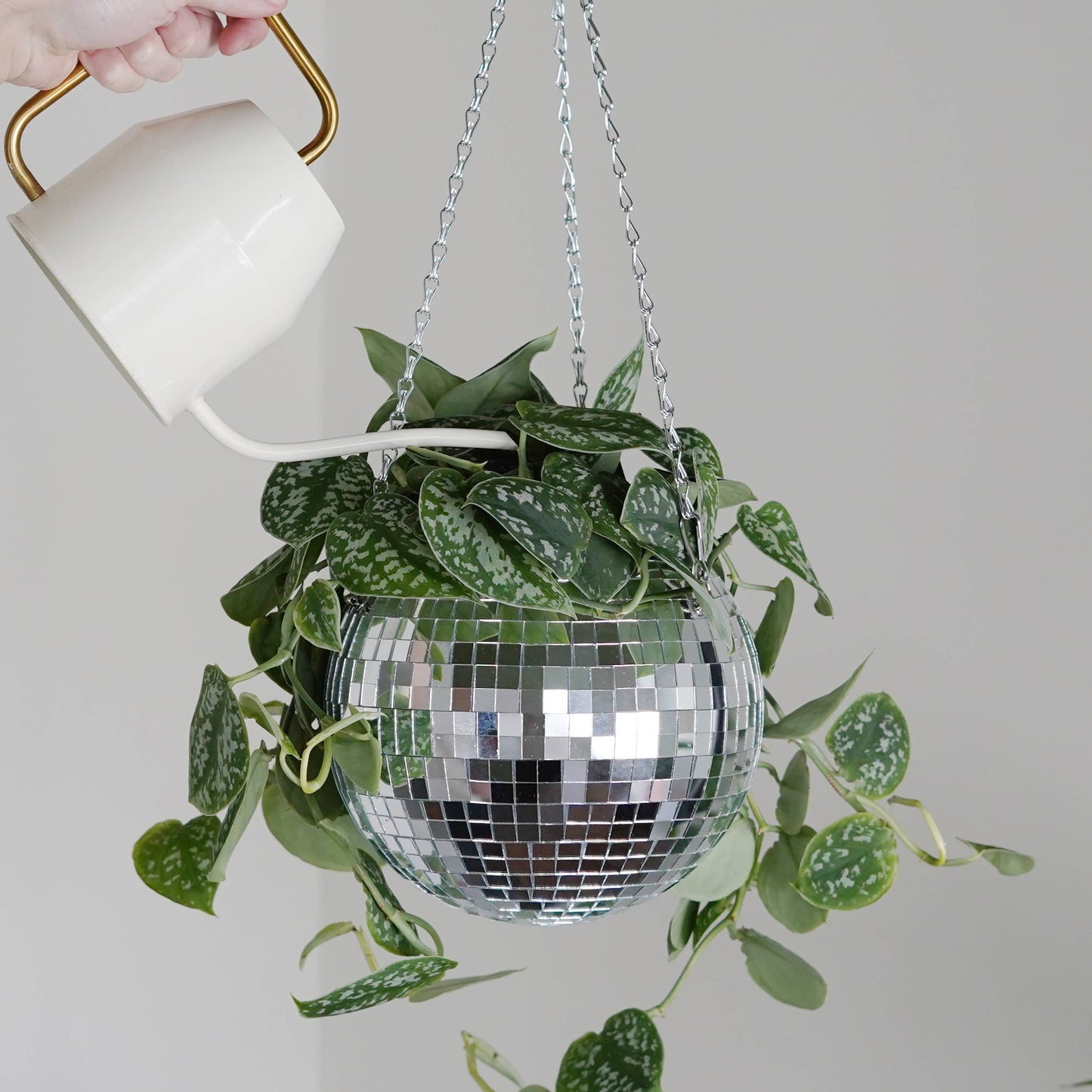 Disco Ball Hanging Planter (8in/20cm)