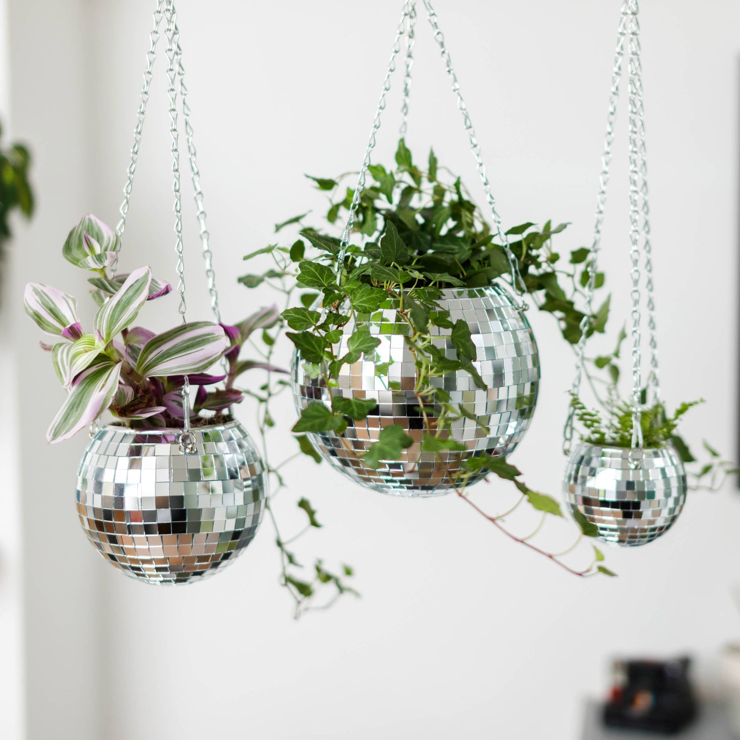 Disco Ball Hanging Planter (8in/20cm)