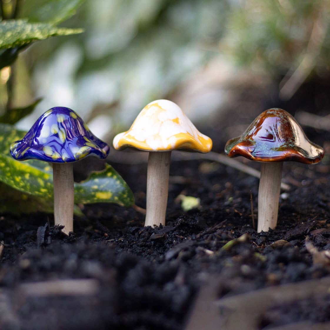 Ceramic Mushroom Plant Pot Decorations