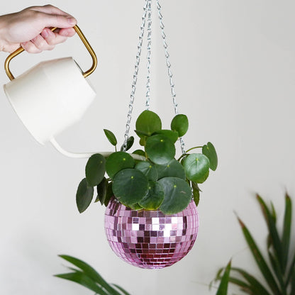 Disco Ball Hanging Planter Pink 6-inch | Homeware Gift