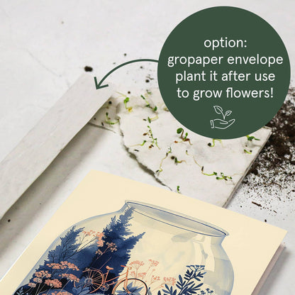 You are my world - Terrarium | Love Card | Plant Lovers Card: Kraft paper