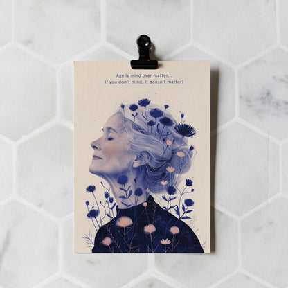 Age is mind over matter | Birthday Card | Female Birthday: Kraft paper