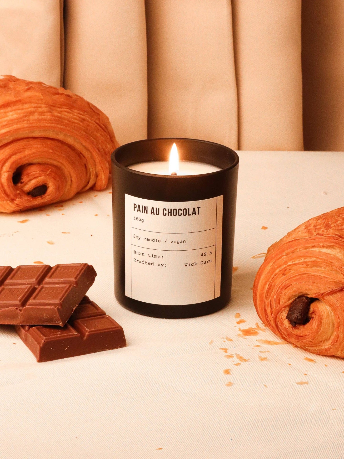 Pain Au Chocolat Candle | Soy Wax | Parisian Bakery Gift: Tin candle (90g)