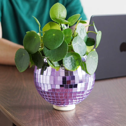 Disco Ball Hanging Planter Lilac 6-inch | Homeware Gift