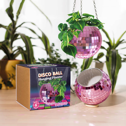 Disco Ball Hanging Planter Pink 6-inch | Homeware Gift