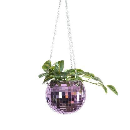 Disco Ball Hanging Planter Lilac 6-inch | Homeware Gift