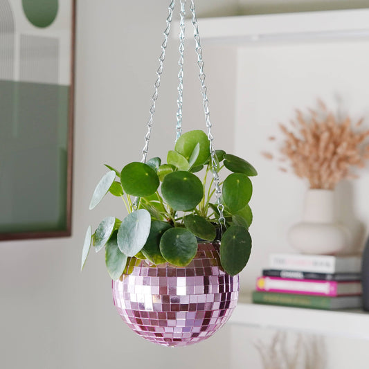 Disco Ball Hanging Planter Pink 6-inch | Homeware Gift