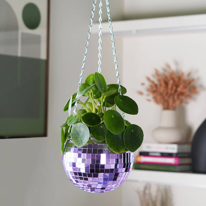 Disco Ball Hanging Planter Lilac 6-inch | Homeware Gift