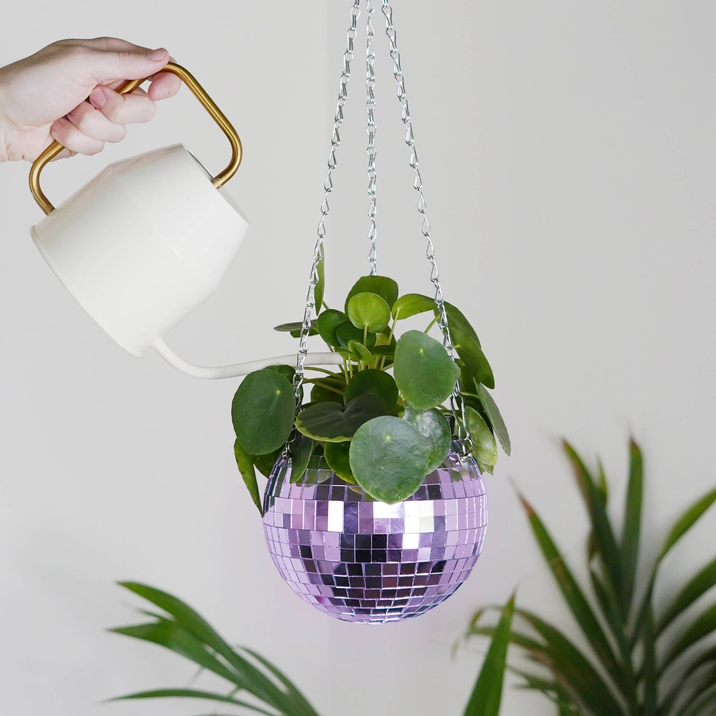 Disco Ball Hanging Planter Lilac 6-inch | Homeware Gift