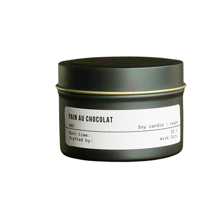 Pain Au Chocolat Candle | Soy Wax | Parisian Bakery Gift: Tin candle (90g)