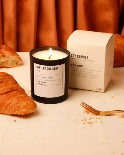 Croissant Scented Candle | Soy Wax | Bakery Inspired | Vegan: Tin candle (90g)