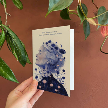 Age is mind over matter | Birthday Card | Female Birthday: Kraft paper